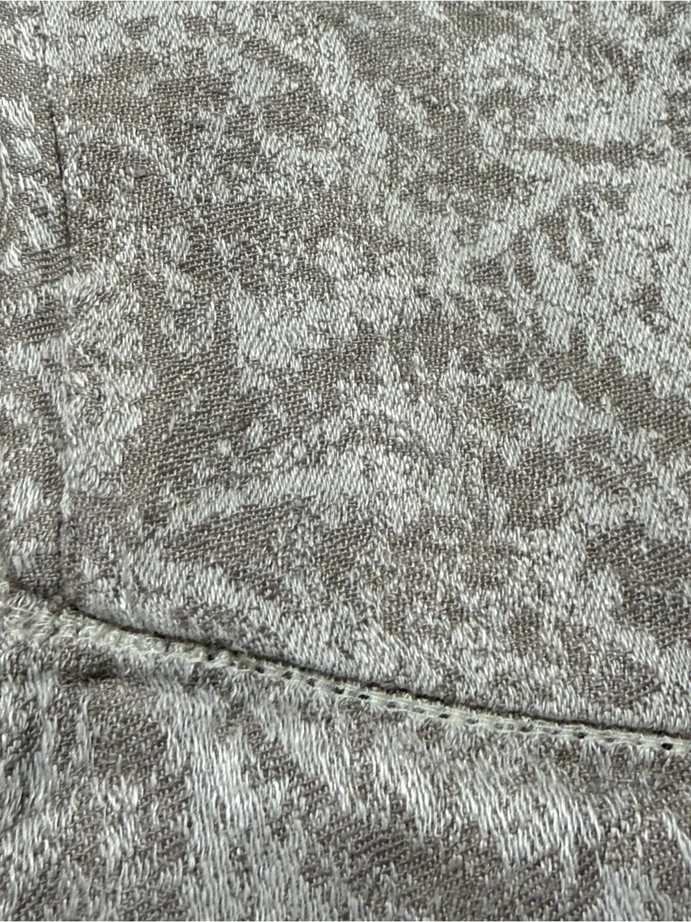 Ethan Allen Set of 2 Queen Linen Pillow Shams Gray Paisley